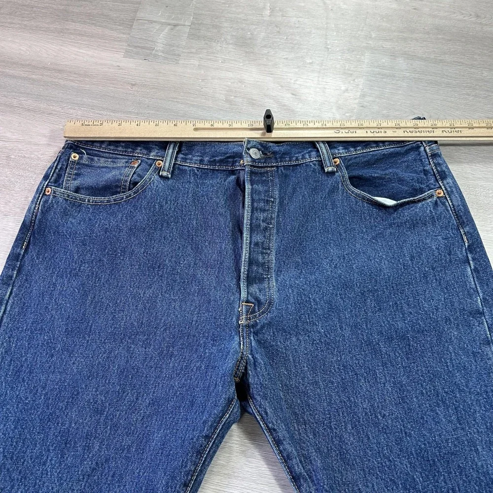 Levis 501 Jeans Mens 40x30‎ Blue Button Fly Straight Leg 100% Cotton Denim